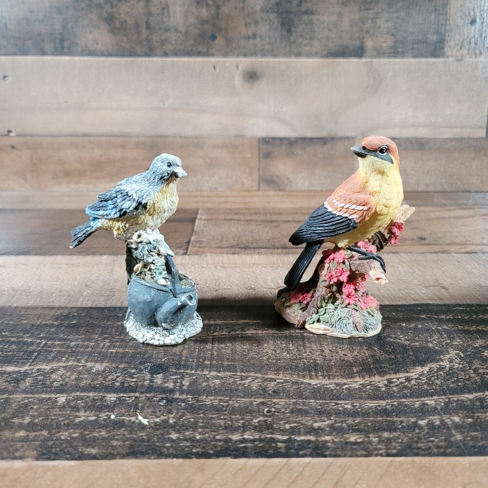 Vintage Bird Figurines Beautiful Resin colorful Birds